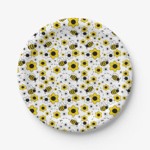 Mel Bumble Bee Amarelo Floral Branco