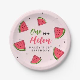 Prato De Papel Melancia Cute One in a Melon 1rua Baby Birthday P