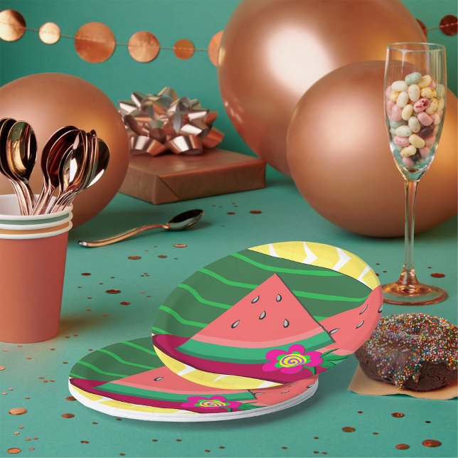 Prato De Papel Melancia Em Placas De Papel (Criador carregado)