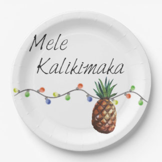 Prato De Papel Mele Kalikimaka - placas de papel do Natal