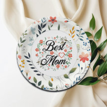 Melhor Mãe Elegante Design Floral