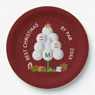 Prato De Papel Melhor Natal do Ano Inicial de Par Golf Ball