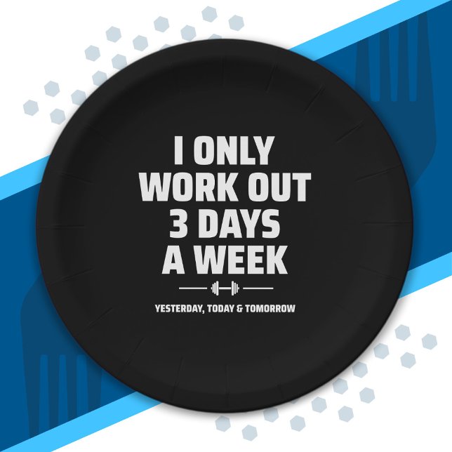 Prato De Papel Membro da Malhação do Exercício de Gym Engraçado P (Criador carregado)