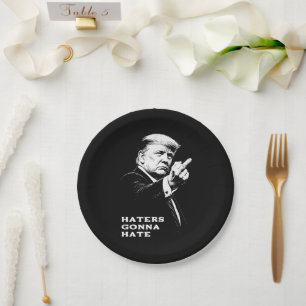 Prato De Papel Meme Engraçado do Dedo do Meio de Trump 2026