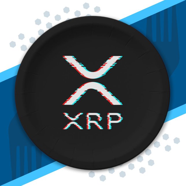 Prato De Papel Memória Crypto Currency XRP Glitch Cryptocurrency (Criador carregado)