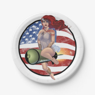 Prato De Papel Menina americana