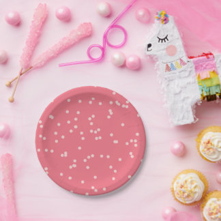 Prato De Papel Menina com Sorvete Rosa Brilhante Festa de 1º Aniv