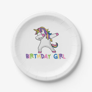 Prato De Papel Menina de toque ligeiro brilhantemente colorida do