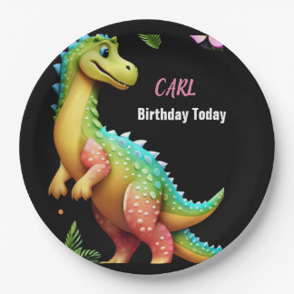 Prato De Papel menina dino