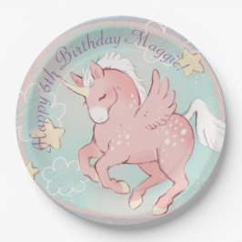 Prato de papel menina fantasia caprichosa Pegasus