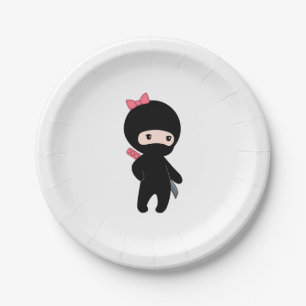 Prato De Papel Menina minúscula de Ninja