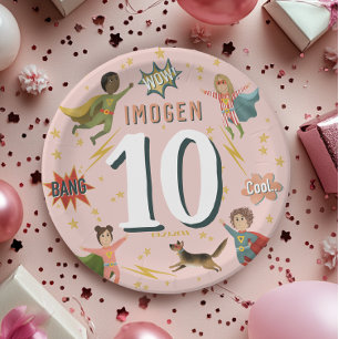 Prato De Papel Meninas Moderno e Legal Aniversário de criança de 