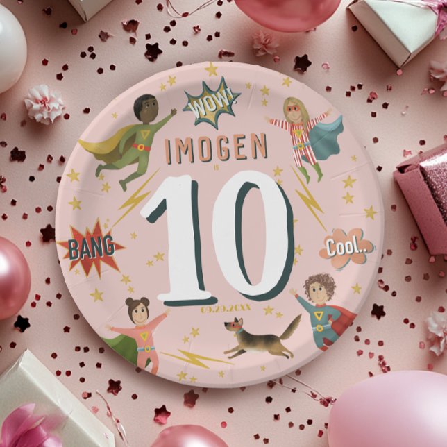 Prato De Papel Meninas Moderno e Legal Aniversário de criança de  (Criador carregado)