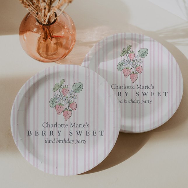Prato De Papel Meninas Pink Berry Doce Morango (Criador carregado)