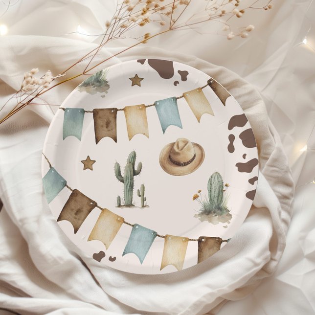 Prato De Papel Menino do Oeste Selvagem Primeiro Rodeio festa de  (Criador carregado)