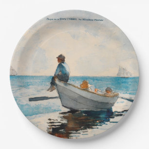 Prato De Papel Meninos Em Uma Seca (1880) Por Winslow Homer