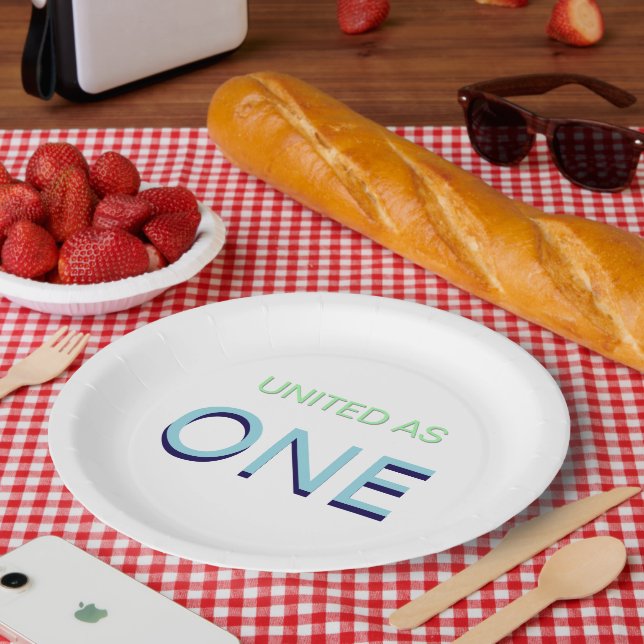 Prato De Papel Mensagem de Unity (Piquenique)
