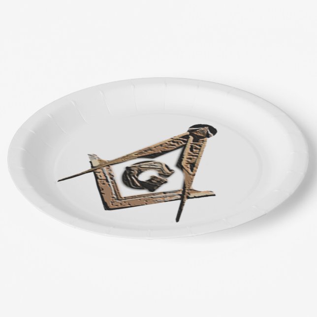 Prato De Papel Mentes Masônicas (Ouro) (Inclinado)