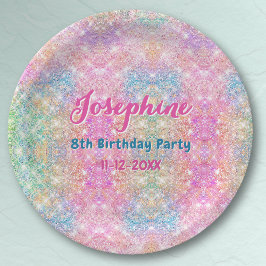 Prato De Papel Mermaid colorful iridescent birthday custom