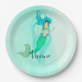 Prato De Papel Mermaid Green Mermaid Tail Girly