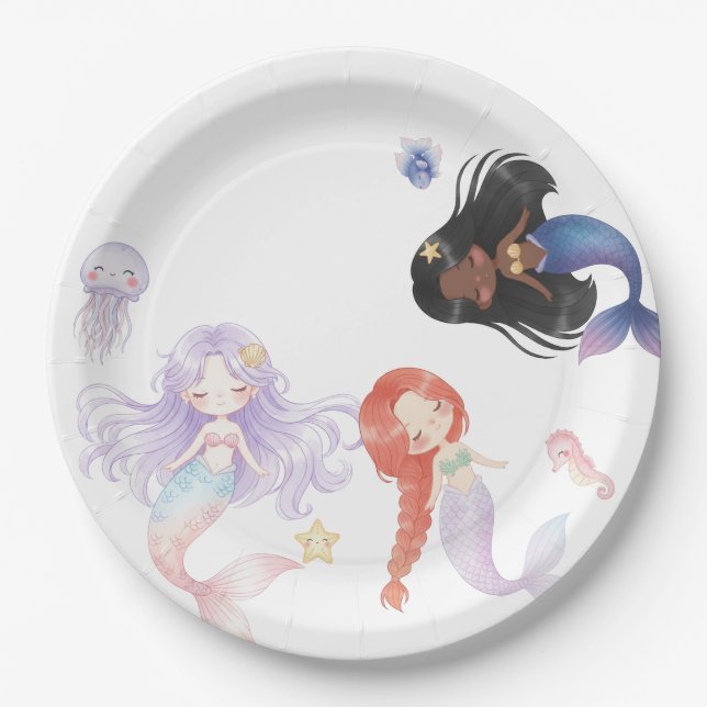 Prato De Papel Mermaids Paper Plate (Frente)