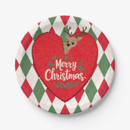 Prato De Papel Merry Christmas Paper Plate