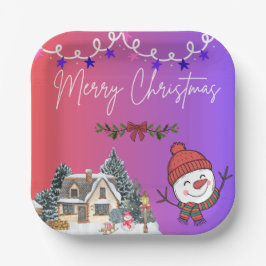Prato De Papel Merry Christmas Paper Plates