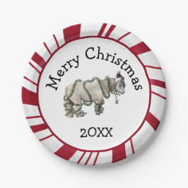 Prato De Papel Merry Christmas Shetland Pony Plates