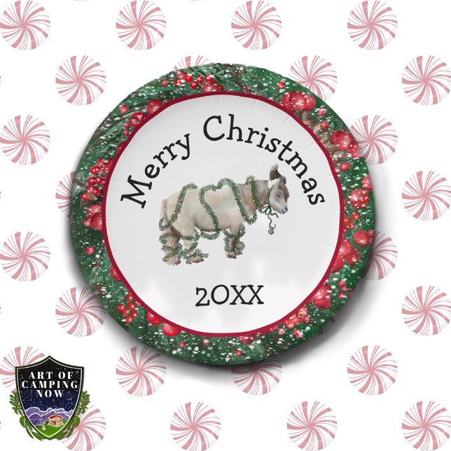 Prato De Papel Merry Christmas Shetland Pony Plates (Criador carregado)
