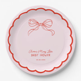 Prato De Papel Merry Little Baby Shower Hand Drawn Christmas