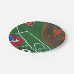 Prato De Papel Mesa de rolha com calhas e rodas