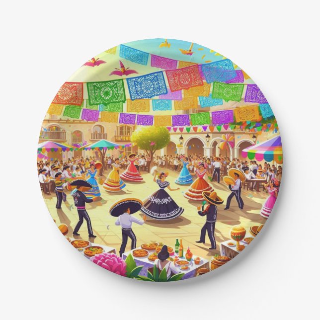 Prato De Papel mexicano Fiesta (Frente)