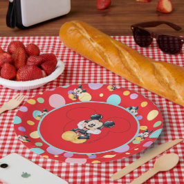Prato De Papel Mickey Mouse Polka Dot red Baby Shower