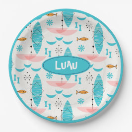 Prato De Papel Mid Century Pink Catamaran