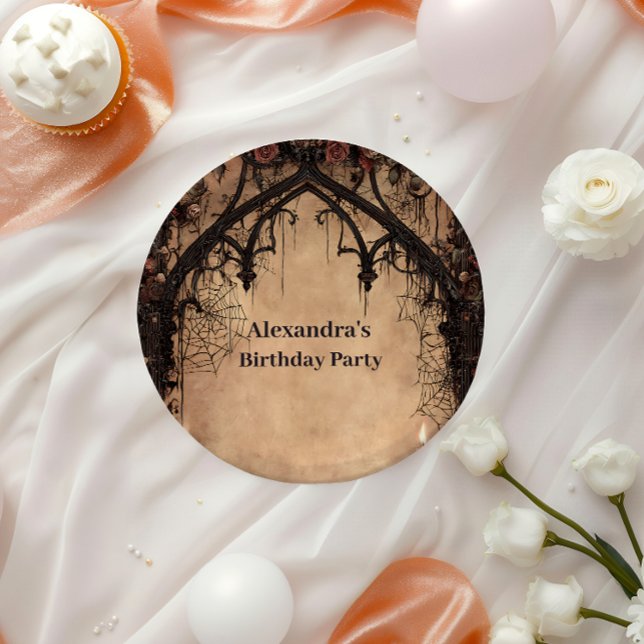 Prato De Papel Midnight Gothic Cathedral Birthday (Criador carregado)