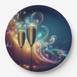 Prato De Papel Midnight Toast Paper Plates