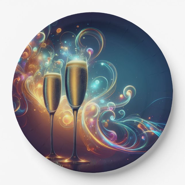 Prato De Papel Midnight Toast Paper Plates (Frente)