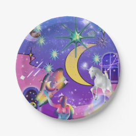 Prato De Papel Mikitiez aquarius galáxia verão brilhando cerveja