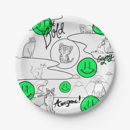 Prato De Papel Mikitiez meow feira de gatos de verão