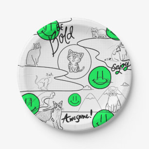 Prato De Papel Mikitiez meow feira de gatos de verão