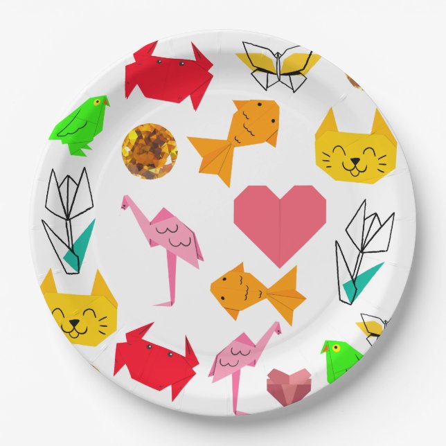 Prato De Papel Mikitiez origami cancer joia de verão (Frente)