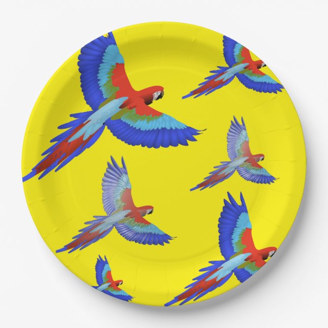 Prato De Papel Mikitiez parrot hawaii verão sunset Beach primaver (Frente)