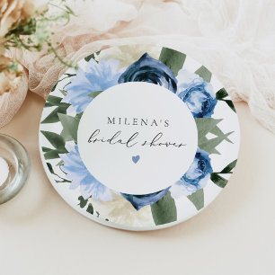 Prato De Papel MILENA Something Blue Floral Chá de Noiva