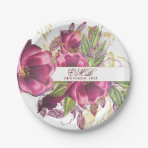Milestone Birthday Burgundy Chic Floral Elegante