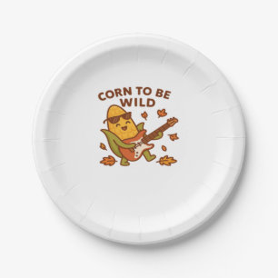 Prato De Papel Milho para ser selvagem - Rockin' Autumn Corn Cob
