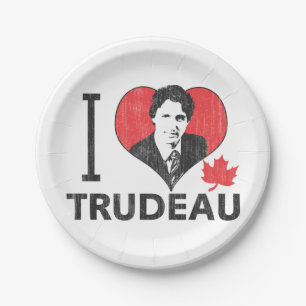 Prato De Papel Mim coração Trudeau