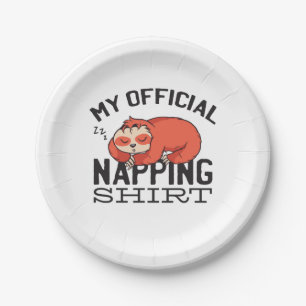 Prato De Papel Minha camisa oficial de dormir - Preguiçoso Sloth