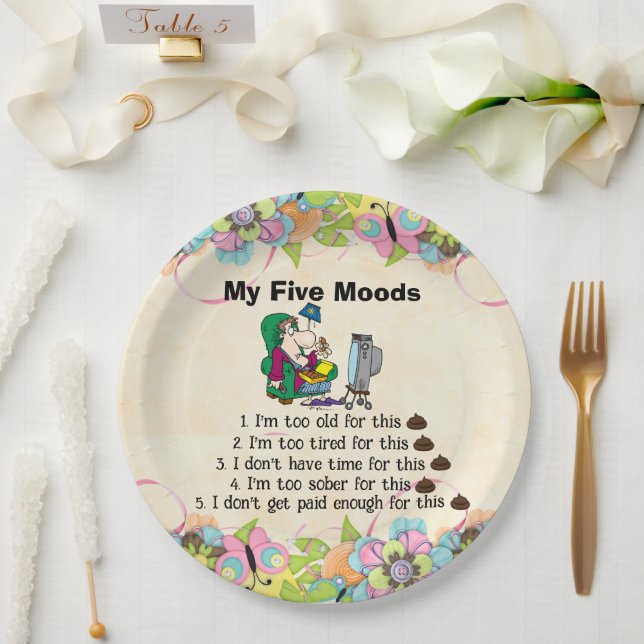 Prato De Papel Minha Placa de Papel de Cinco Moods (Casamento)