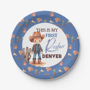 Prato De Papel Minha primeira Festa de aniversário de Rodeio 1rua