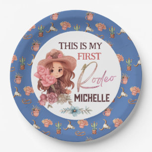 Prato De Papel Minha primeira Festa de aniversário de Rodeio 1rua